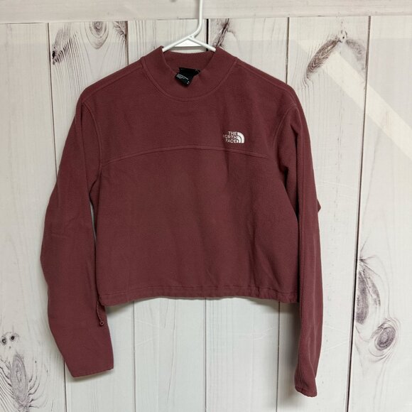 The North Face 2000 TKA Mock Neck Women’s M Rose Cropped Fleece EUC - Picture 1 of 12